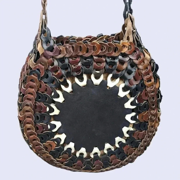 Vintage Leather Woven Shoulder Bag - Picture 3 of 8